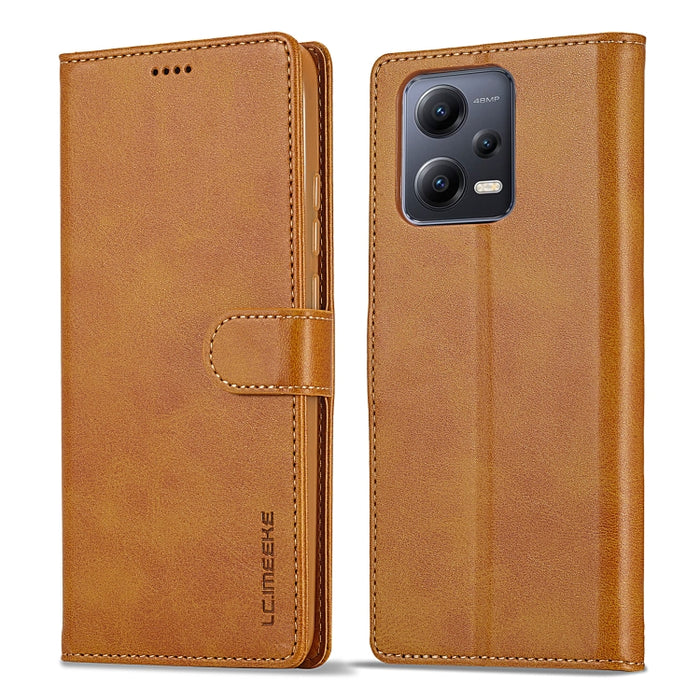 LC.IMEEKE Estuche de cuero con tapa horizontal con textura de becerro, For Xiaomi Redmi 12C/11A Global, For Xiaomi Redmi Note 12 5G/Poco X5, For Xiaomi Redmi Note 12 Pro 5G/Poco X5 Pro, For Xiaomi Redmi Note 12 Pro+
