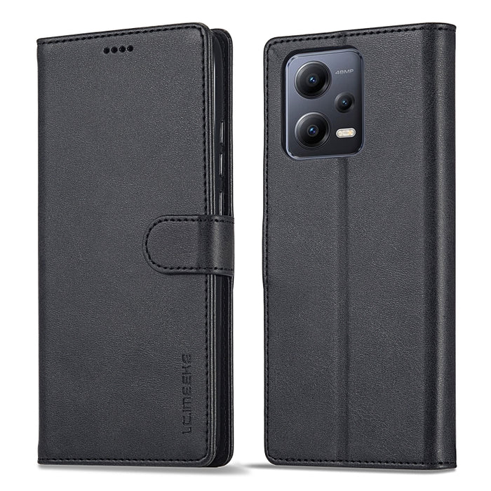 LC.IMEEKE Estuche de cuero con tapa horizontal con textura de becerro, For Xiaomi Redmi 12C/11A Global, For Xiaomi Redmi Note 12 5G/Poco X5, For Xiaomi Redmi Note 12 Pro 5G/Poco X5 Pro, For Xiaomi Redmi Note 12 Pro+
