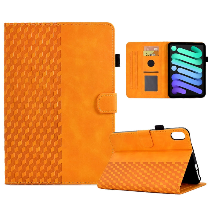 Para iPad mini 6 Funda para tableta inteligente de cuero con relieve de rombos