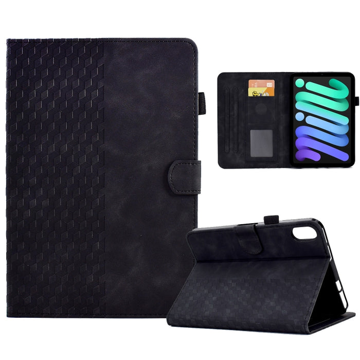 Para iPad mini 6 Funda para tableta inteligente de cuero con relieve de rombos