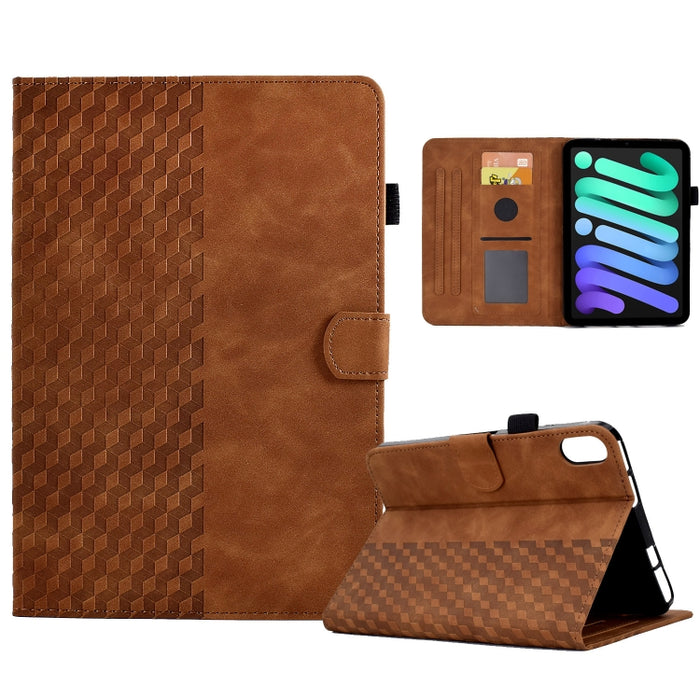 Para iPad mini 6 Funda para tableta inteligente de cuero con relieve de rombos