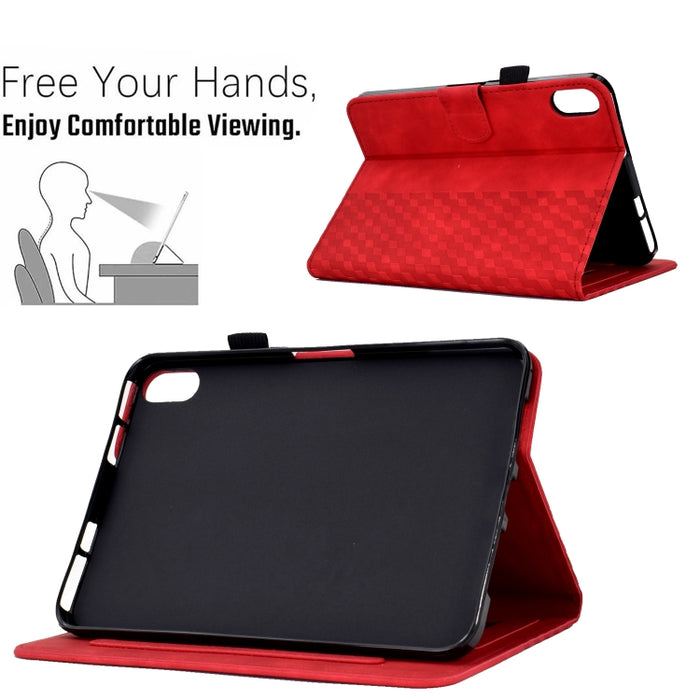 Para iPad 10.a generación 10.9 2022 Funda para tableta inteligente de cuero con relieve de rombos