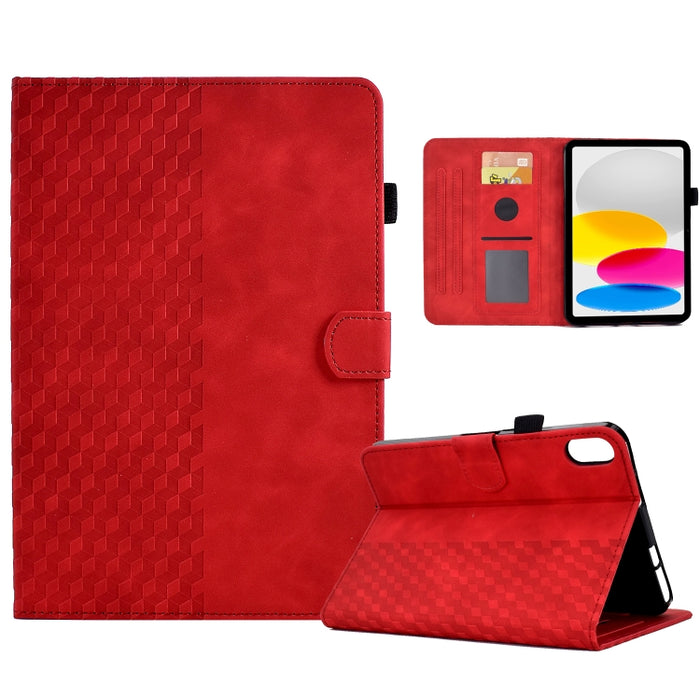 Para iPad 10.a generación 10.9 2022 Funda para tableta inteligente de cuero con relieve de rombos