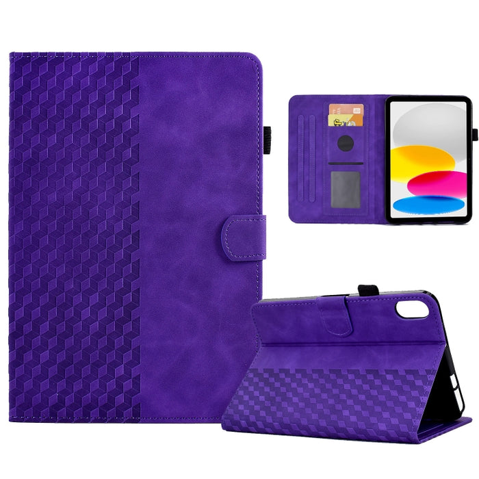 Para iPad 10.a generación 10.9 2022 Funda para tableta inteligente de cuero con relieve de rombos