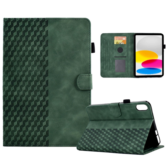 Para iPad 10.a generación 10.9 2022 Funda para tableta inteligente de cuero con relieve de rombos