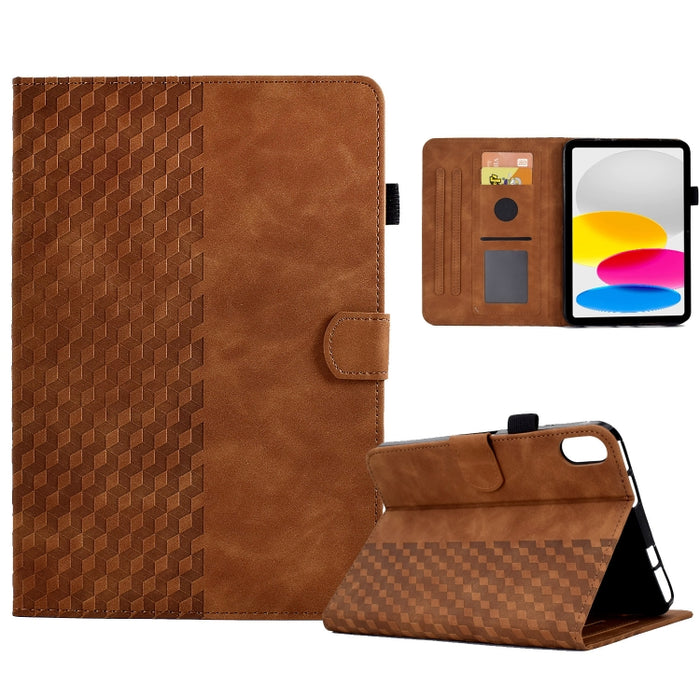 Para iPad 10.a generación 10.9 2022 Funda para tableta inteligente de cuero con relieve de rombos