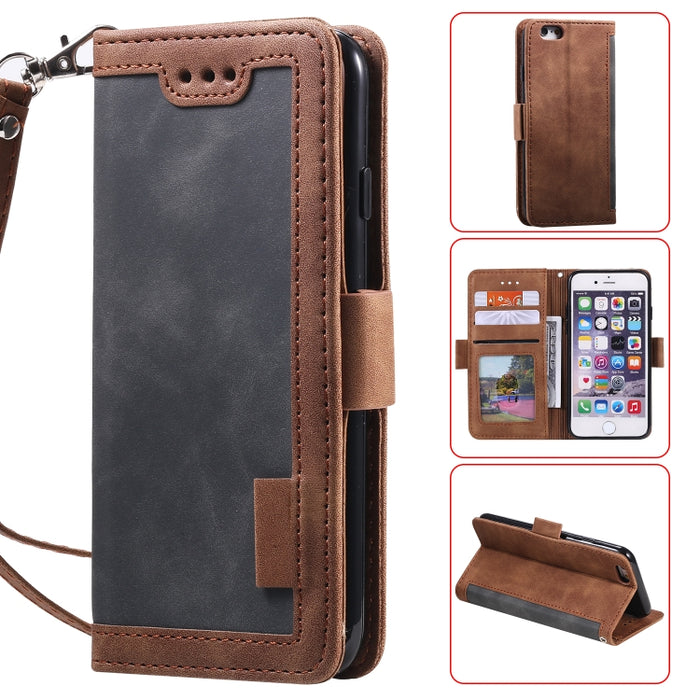 Estuche de cuero con tapa horizontal de empalme retro con ranuras para tarjetas y soporte y billetera, For iPhone SE 2022 / SE 2020 / 8 / 7, For Xiaomi Redmi Note 8 Pro