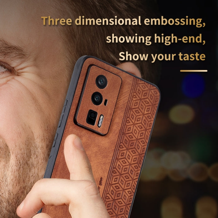 Estuche para teléfono con sensación de piel en relieve AZNS 3D, For Xiaomi Redmi K60 / K60 Pro