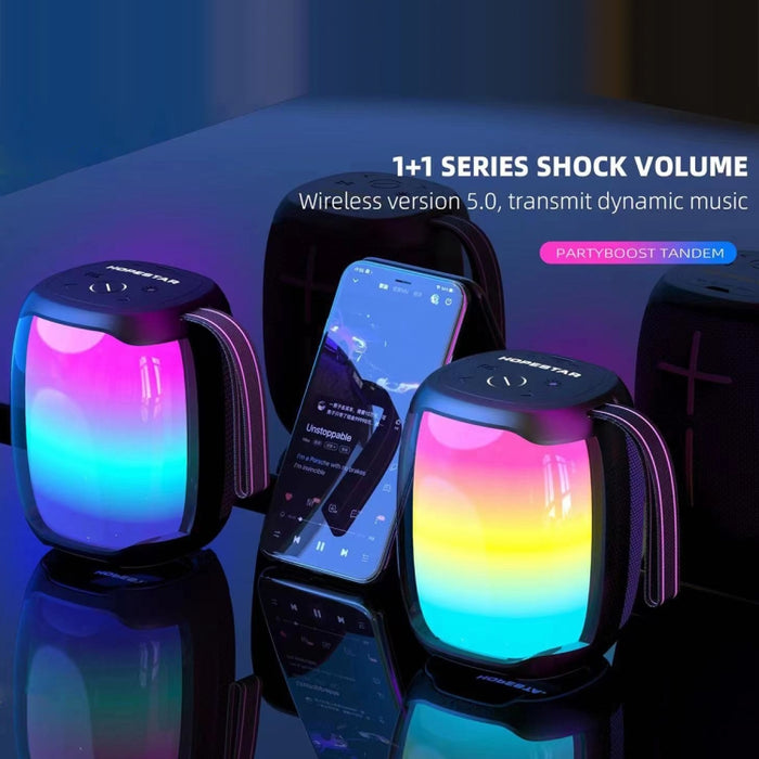 HOPESTAR P50 mini Altavoz Bluetooth resistente al agua con luz RGB para exteriores, P50 mini