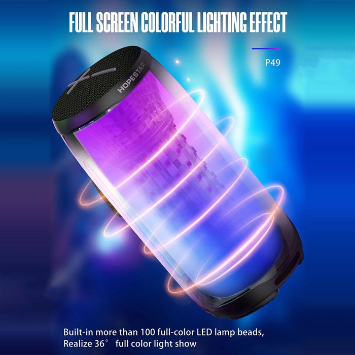 HOPESTAR P49 Tone Pulse RGB Light Altavoz Bluetooth a prueba de agua, P49(Black), P49(Grey), P49(Blue)