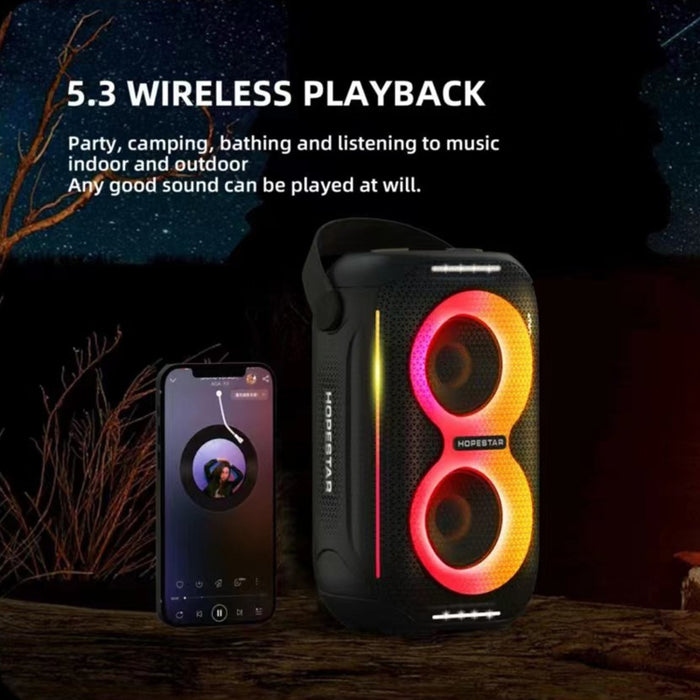 HOPESTAR Party200 mini Altavoz Bluetooth de luz RGB de pulso de tono portátil, Party200 mini