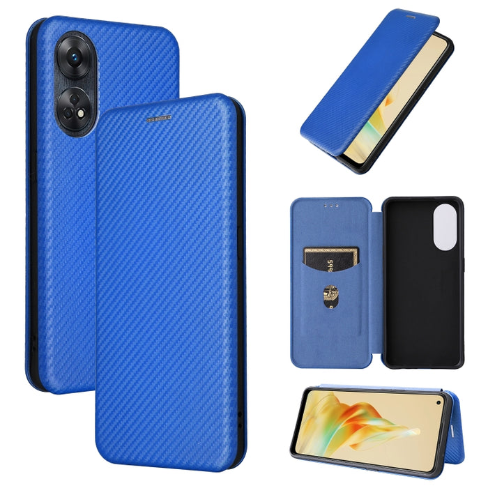 Estuche para teléfono de cuero con textura de fibra de carbono, For OPPO Reno8 T 4G, For Motorola Moto E13 4G, For Motorola Moto G73 5G, For Xiaomi Redmi 12C
