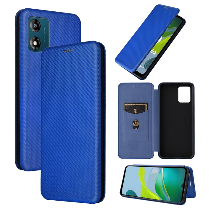 Estuche para teléfono de cuero con textura de fibra de carbono, For OPPO Reno8 T 4G, For Motorola Moto E13 4G, For Motorola Moto G73 5G, For Xiaomi Redmi 12C