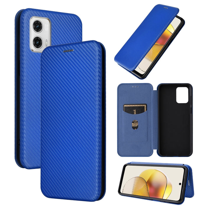 Estuche para teléfono de cuero con textura de fibra de carbono, For OPPO Reno8 T 4G, For Motorola Moto E13 4G, For Motorola Moto G73 5G, For Xiaomi Redmi 12C