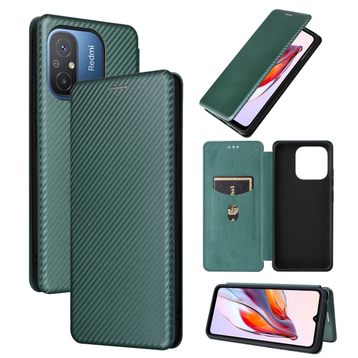 Estuche para teléfono de cuero con textura de fibra de carbono, For OPPO Reno8 T 4G, For Motorola Moto E13 4G, For Motorola Moto G73 5G, For Xiaomi Redmi 12C
