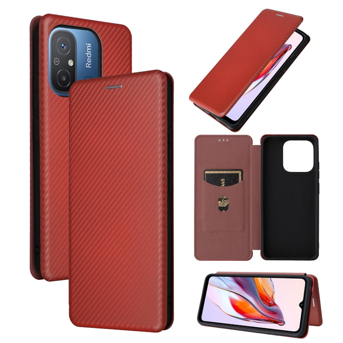 Estuche para teléfono de cuero con textura de fibra de carbono, For OPPO Reno8 T 4G, For Motorola Moto E13 4G, For Motorola Moto G73 5G, For Xiaomi Redmi 12C