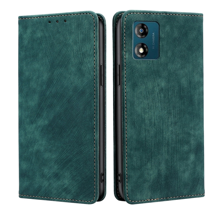 Estuche para teléfono de cuero magnético con cepillo antirrobo RFID, For Motorola Moto E13 4G, For OPPO A17k, For OPPO Reno8 T 4G, For Xiaomi Poco X5 Pro / Redmi Note 12 Pro Speed, For Honor X9a 5G