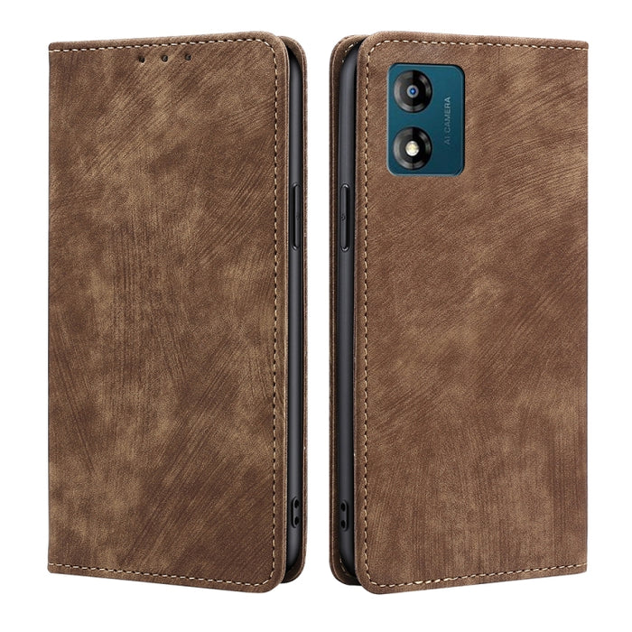 Estuche para teléfono de cuero magnético con cepillo antirrobo RFID, For Motorola Moto E13 4G, For OPPO A17k, For OPPO Reno8 T 4G, For Xiaomi Poco X5 Pro / Redmi Note 12 Pro Speed, For Honor X9a 5G