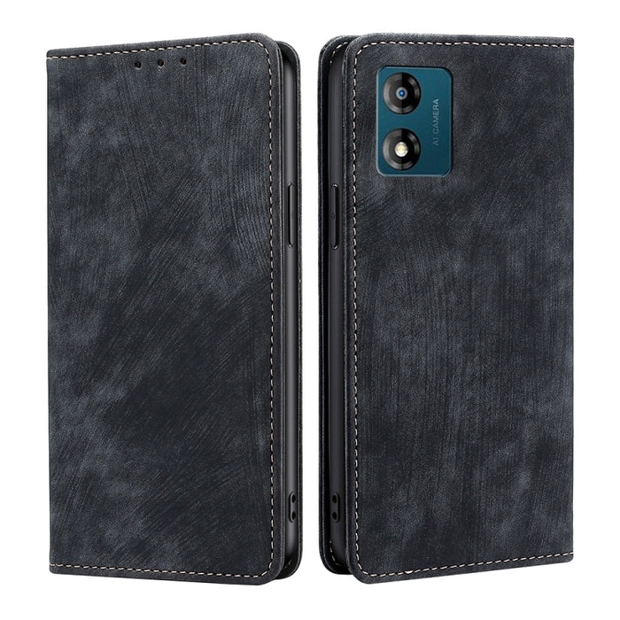 Estuche para teléfono de cuero magnético con cepillo antirrobo RFID, For Motorola Moto E13 4G, For OPPO A17k, For OPPO Reno8 T 4G, For Xiaomi Poco X5 Pro / Redmi Note 12 Pro Speed, For Honor X9a 5G