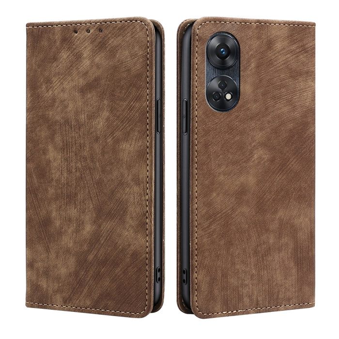Estuche para teléfono de cuero magnético con cepillo antirrobo RFID, For Motorola Moto E13 4G, For OPPO A17k, For OPPO Reno8 T 4G, For Xiaomi Poco X5 Pro / Redmi Note 12 Pro Speed, For Honor X9a 5G