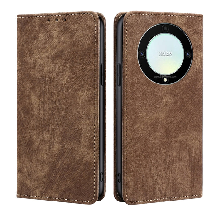 Estuche para teléfono de cuero magnético con cepillo antirrobo RFID, For Motorola Moto E13 4G, For OPPO A17k, For OPPO Reno8 T 4G, For Xiaomi Poco X5 Pro / Redmi Note 12 Pro Speed, For Honor X9a 5G
