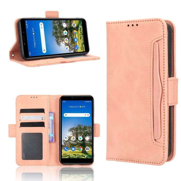 Funda de piel para teléfono con textura de piel de becerro y ranuras para tarjetas, For AT&T Maestro 3 U626AA, For AT&T Motivate Max U668AA, For BLU Bold N2, For AT&T Calypso 3 U328AA, For Motorola Moto E13 4G, For Motorola Moto X40 Pro                ...