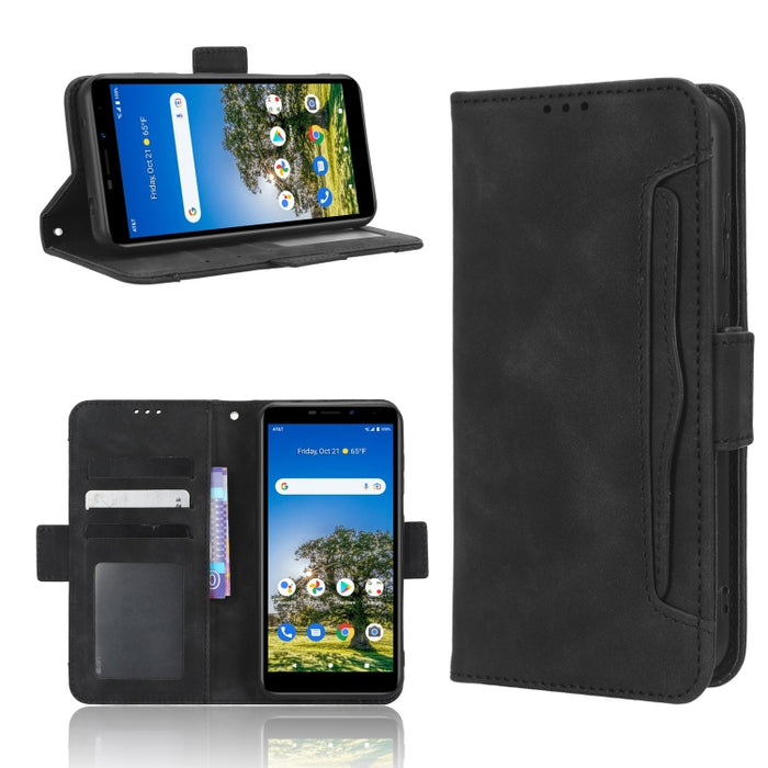 Funda de piel para teléfono con textura de piel de becerro y ranuras para tarjetas, For AT&T Maestro 3 U626AA, For AT&T Motivate Max U668AA, For BLU Bold N2, For AT&T Calypso 3 U328AA, For Motorola Moto E13 4G, For Motorola Moto X40 Pro                ...