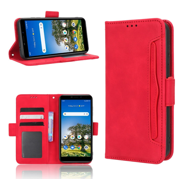 Funda de piel para teléfono con textura de piel de becerro y ranuras para tarjetas, For AT&T Maestro 3 U626AA, For AT&T Motivate Max U668AA, For BLU Bold N2, For AT&T Calypso 3 U328AA, For Motorola Moto E13 4G, For Motorola Moto X40 Pro                ...