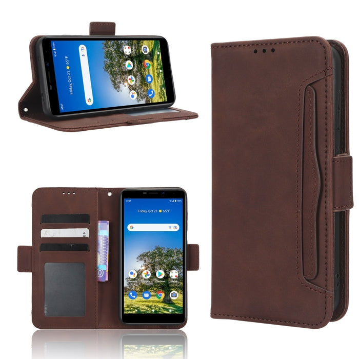 Funda de piel para teléfono con textura de piel de becerro y ranuras para tarjetas, For AT&T Maestro 3 U626AA, For AT&T Motivate Max U668AA, For BLU Bold N2, For AT&T Calypso 3 U328AA, For Motorola Moto E13 4G, For Motorola Moto X40 Pro                ...