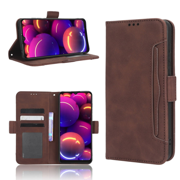 Funda de piel para teléfono con textura de piel de becerro y ranuras para tarjetas, For AT&T Maestro 3 U626AA, For AT&T Motivate Max U668AA, For BLU Bold N2, For AT&T Calypso 3 U328AA, For Motorola Moto E13 4G, For Motorola Moto X40 Pro                ...