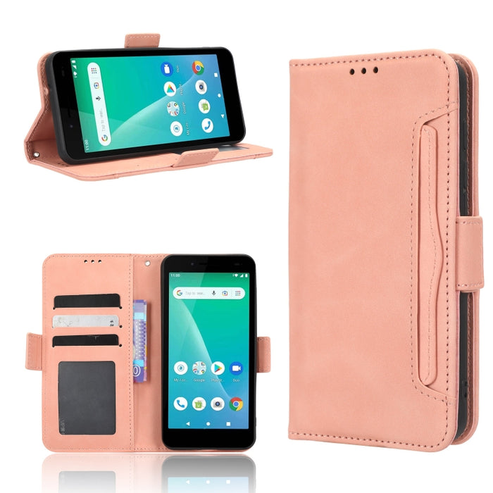 Funda de piel para teléfono con textura de piel de becerro y ranuras para tarjetas, For AT&T Maestro 3 U626AA, For AT&T Motivate Max U668AA, For BLU Bold N2, For AT&T Calypso 3 U328AA, For Motorola Moto E13 4G, For Motorola Moto X40 Pro                ...