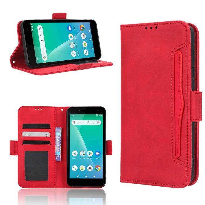 Funda de piel para teléfono con textura de piel de becerro y ranuras para tarjetas, For AT&T Maestro 3 U626AA, For AT&T Motivate Max U668AA, For BLU Bold N2, For AT&T Calypso 3 U328AA, For Motorola Moto E13 4G, For Motorola Moto X40 Pro                ...