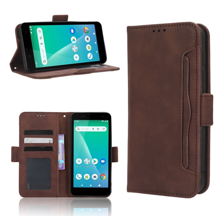 Funda de piel para teléfono con textura de piel de becerro y ranuras para tarjetas, For AT&T Maestro 3 U626AA, For AT&T Motivate Max U668AA, For BLU Bold N2, For AT&T Calypso 3 U328AA, For Motorola Moto E13 4G, For Motorola Moto X40 Pro                ...