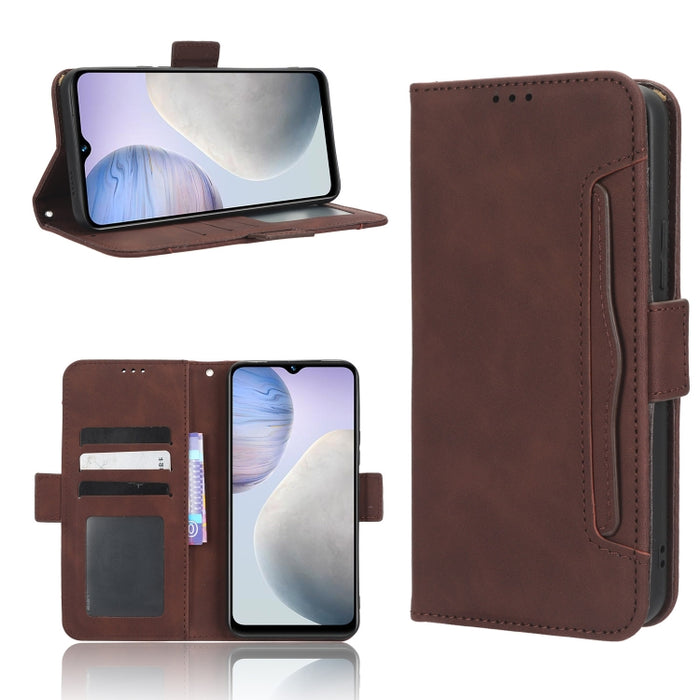 Funda de piel para teléfono con textura de piel de becerro y ranuras para tarjetas, For AT&T Maestro 3 U626AA, For AT&T Motivate Max U668AA, For BLU Bold N2, For AT&T Calypso 3 U328AA, For Motorola Moto E13 4G, For Motorola Moto X40 Pro                ...