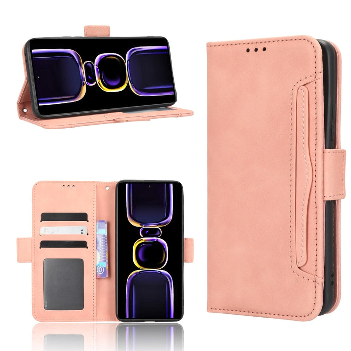 Funda de piel para teléfono con textura de piel de becerro y ranuras para tarjetas, For Google Pixel 7a, For Xiaomi Redmi 12C / 11A, For Xiaomi Redmi K60 5G / K60 Pro, For Xiaomi Redmi K60E 5G, For Xiaomi Redmi Note 12 Pro 5G Speed                     ...