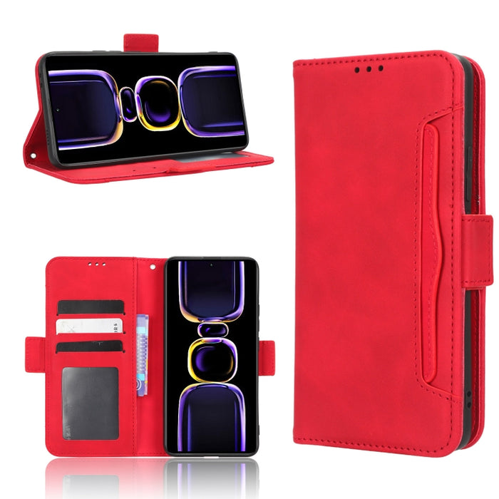 Funda de piel para teléfono con textura de piel de becerro y ranuras para tarjetas, For Google Pixel 7a, For Xiaomi Redmi 12C / 11A, For Xiaomi Redmi K60 5G / K60 Pro, For Xiaomi Redmi K60E 5G, For Xiaomi Redmi Note 12 Pro 5G Speed                     ...
