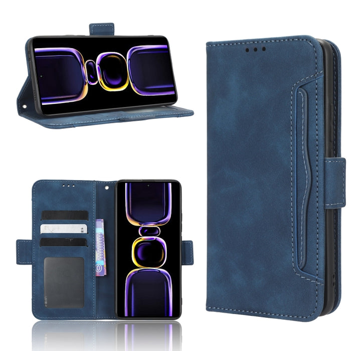 Funda de piel para teléfono con textura de piel de becerro y ranuras para tarjetas, For Google Pixel 7a, For Xiaomi Redmi 12C / 11A, For Xiaomi Redmi K60 5G / K60 Pro, For Xiaomi Redmi K60E 5G, For Xiaomi Redmi Note 12 Pro 5G Speed                     ...
