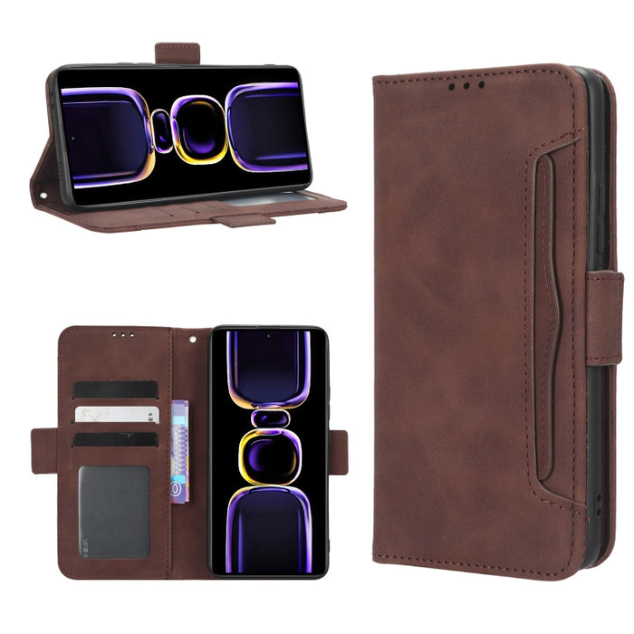 Funda de piel para teléfono con textura de piel de becerro y ranuras para tarjetas, For Google Pixel 7a, For Xiaomi Redmi 12C / 11A, For Xiaomi Redmi K60 5G / K60 Pro, For Xiaomi Redmi K60E 5G, For Xiaomi Redmi Note 12 Pro 5G Speed                     ...