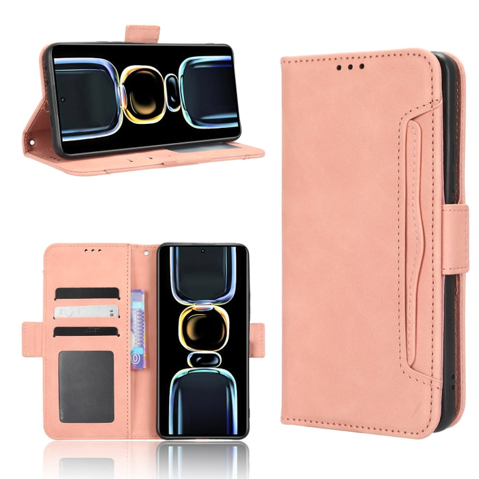 Funda de piel para teléfono con textura de piel de becerro y ranuras para tarjetas, For Google Pixel 7a, For Xiaomi Redmi 12C / 11A, For Xiaomi Redmi K60 5G / K60 Pro, For Xiaomi Redmi K60E 5G, For Xiaomi Redmi Note 12 Pro 5G Speed                     ...