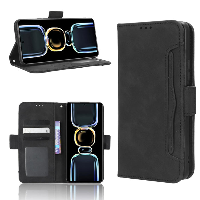 Funda de piel para teléfono con textura de piel de becerro y ranuras para tarjetas, For Google Pixel 7a, For Xiaomi Redmi 12C / 11A, For Xiaomi Redmi K60 5G / K60 Pro, For Xiaomi Redmi K60E 5G, For Xiaomi Redmi Note 12 Pro 5G Speed                     ...