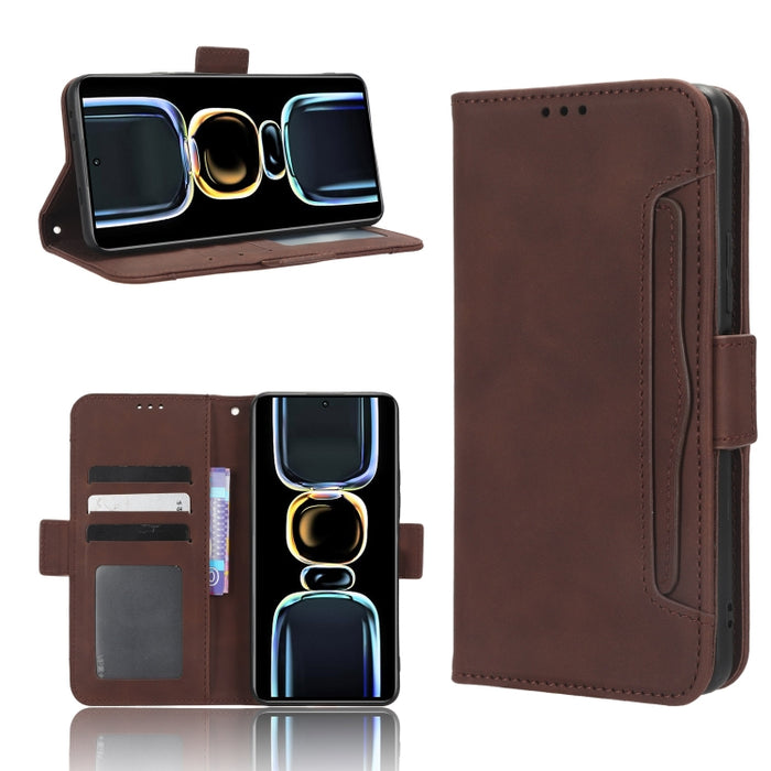 Funda de piel para teléfono con textura de piel de becerro y ranuras para tarjetas, For Google Pixel 7a, For Xiaomi Redmi 12C / 11A, For Xiaomi Redmi K60 5G / K60 Pro, For Xiaomi Redmi K60E 5G, For Xiaomi Redmi Note 12 Pro 5G Speed                     ...