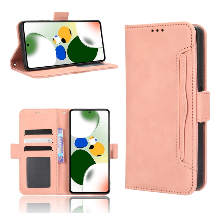 Funda de piel para teléfono con textura de piel de becerro y ranuras para tarjetas, For Google Pixel 7a, For Xiaomi Redmi 12C / 11A, For Xiaomi Redmi K60 5G / K60 Pro, For Xiaomi Redmi K60E 5G, For Xiaomi Redmi Note 12 Pro 5G Speed                     ...