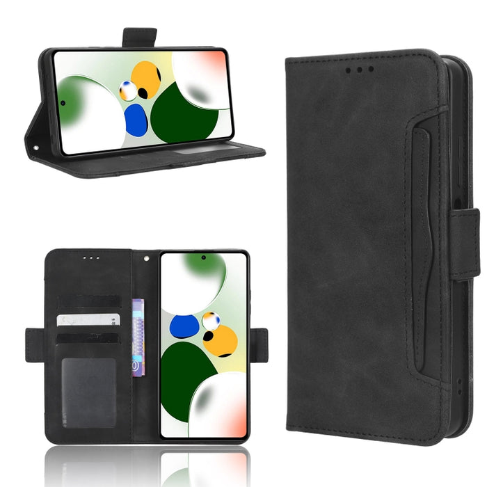 Funda de piel para teléfono con textura de piel de becerro y ranuras para tarjetas, For Google Pixel 7a, For Xiaomi Redmi 12C / 11A, For Xiaomi Redmi K60 5G / K60 Pro, For Xiaomi Redmi K60E 5G, For Xiaomi Redmi Note 12 Pro 5G Speed                     ...