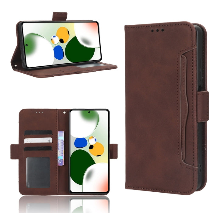 Funda de piel para teléfono con textura de piel de becerro y ranuras para tarjetas, For Google Pixel 7a, For Xiaomi Redmi 12C / 11A, For Xiaomi Redmi K60 5G / K60 Pro, For Xiaomi Redmi K60E 5G, For Xiaomi Redmi Note 12 Pro 5G Speed                     ...