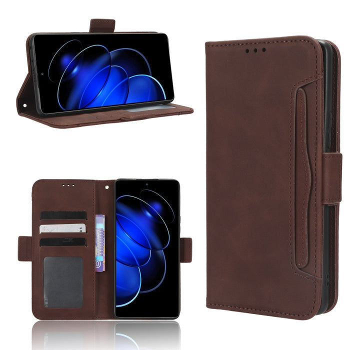 Funda de piel para teléfono con textura de piel de becerro y ranuras para tarjetas, For Google Pixel 7a, For Xiaomi Redmi 12C / 11A, For Xiaomi Redmi K60 5G / K60 Pro, For Xiaomi Redmi K60E 5G, For Xiaomi Redmi Note 12 Pro 5G Speed                     ...