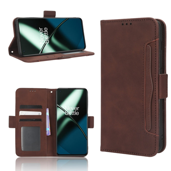 Funda de piel para teléfono con textura de piel de becerro y ranuras para tarjetas, For Xiaomi Poco X5 5G / Redmi Note 12 5G, For OnePlus 11 5G, For ZTE Libero 5G III, For ZTE nubia Red Magic 8 Pro / 8 Pro+, For ZTE nubia Z50