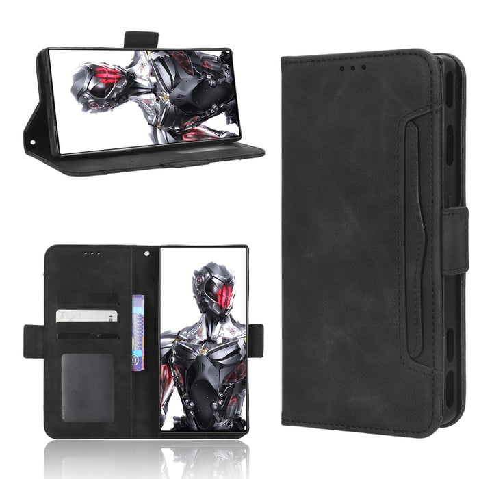 Funda de piel para teléfono con textura de piel de becerro y ranuras para tarjetas, For Xiaomi Poco X5 5G / Redmi Note 12 5G, For OnePlus 11 5G, For ZTE Libero 5G III, For ZTE nubia Red Magic 8 Pro / 8 Pro+, For ZTE nubia Z50