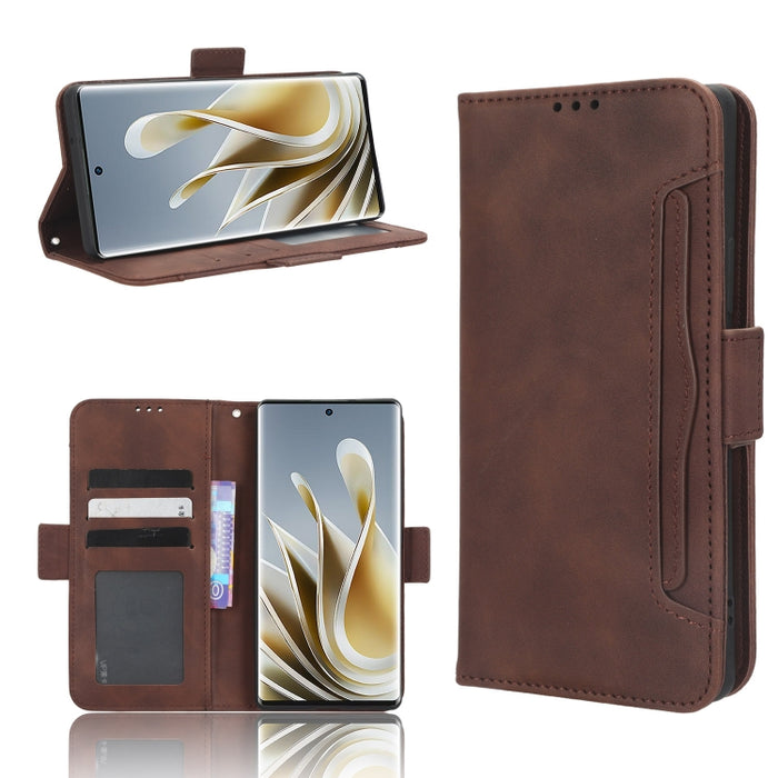 Funda de piel para teléfono con textura de piel de becerro y ranuras para tarjetas, For Xiaomi Poco X5 5G / Redmi Note 12 5G, For OnePlus 11 5G, For ZTE Libero 5G III, For ZTE nubia Red Magic 8 Pro / 8 Pro+, For ZTE nubia Z50