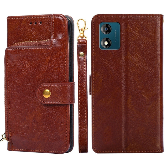 Funda de cuero con cremallera para teléfono, For Motorola Moto E13 4G, For OPPO A17k, For OPPO Reno8 T 4G, For Xiaomi Poco X5 Pro / Redmi Note 12 Pro Speed, For Honor X9a 5G