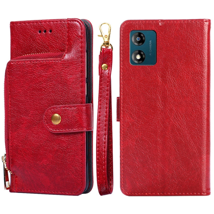 Funda de cuero con cremallera para teléfono, For Motorola Moto E13 4G, For OPPO A17k, For OPPO Reno8 T 4G, For Xiaomi Poco X5 Pro / Redmi Note 12 Pro Speed, For Honor X9a 5G